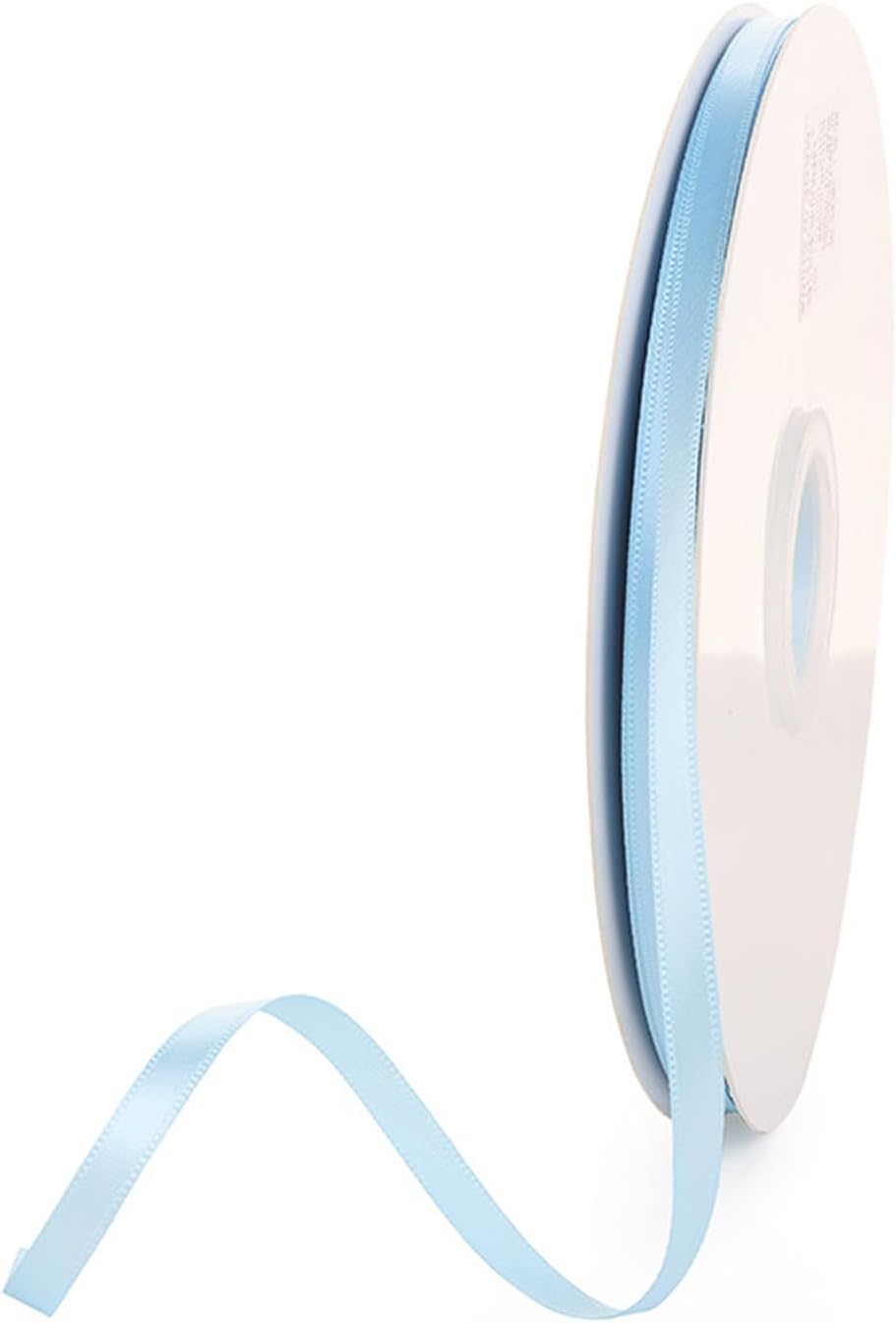 1/4" x 100 Yards Sky Blue Polyester Satin Ribbon Single Faced Bulk Fabric Ribbons for Gift Wrapping, Crafting and DIY Projects, Hair Accessories, Tiny Bows