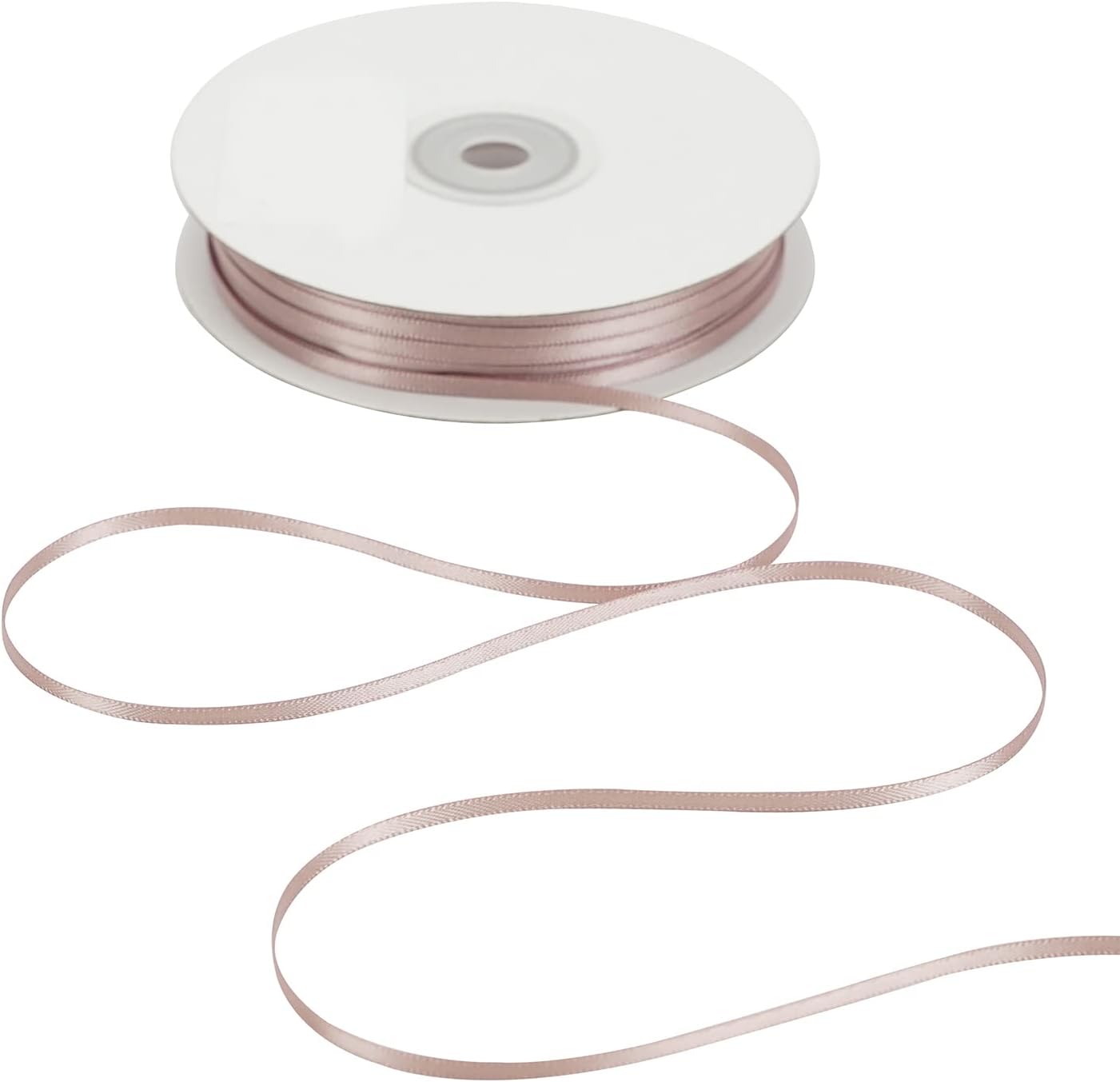 HUIHUANG Solid Color Satin Ribbon 1/8 inch x 100 Yards Roll Ribbon Double Faced for Crafts Gift Wrapping DIY Bows Wedding Invitation Card (Dusty Rose)