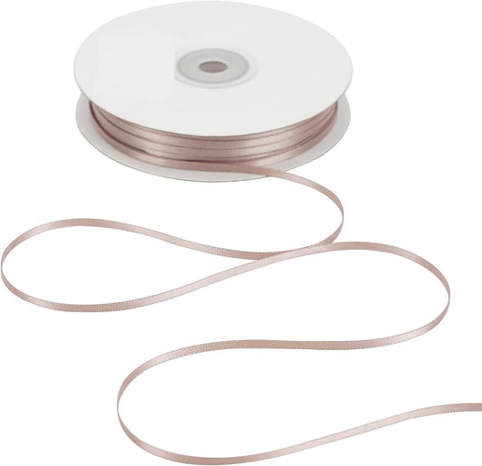HUIHUANG Solid Color Satin Ribbon 1/8 inch x 100 Yards Roll Ribbon Double Faced for Crafts Gift Wrapping DIY Bows Wedding Invitation Card (Dusty Rose)