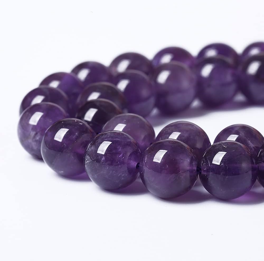 10mm 38pcs Natural Amethyst AAAAA Purple Crystal Quartz Beads Gemstones Round Stone Beads for Jewelry Making DIY Women's Bracelet Necklace Earrings