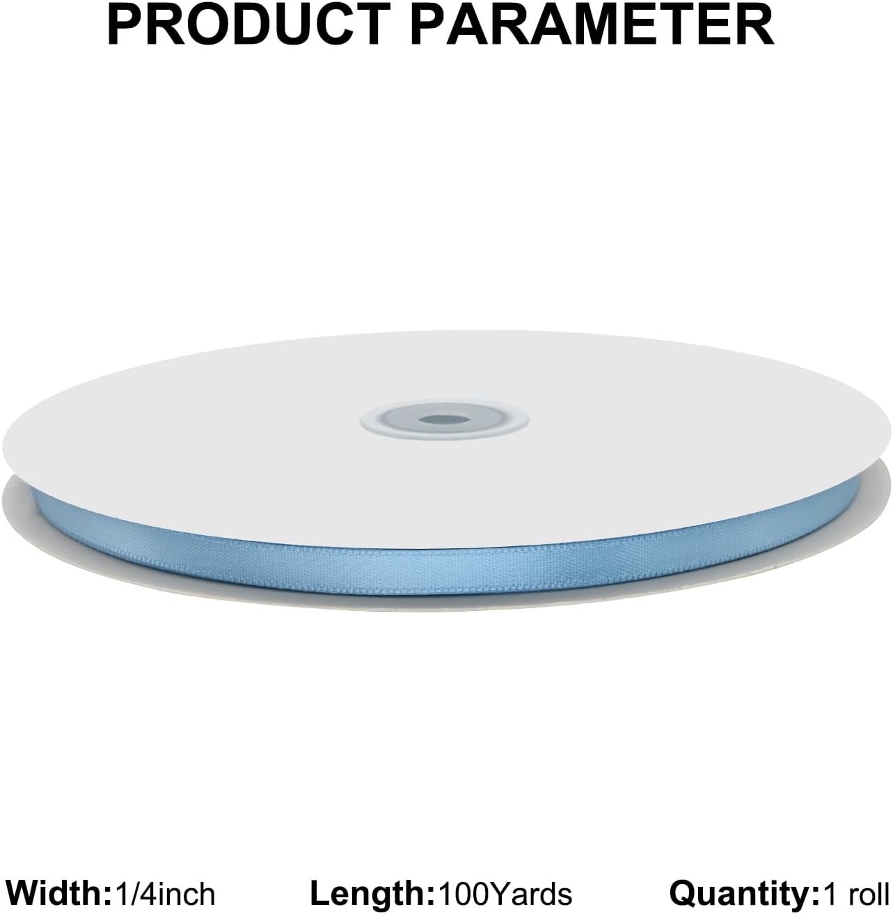 1/4" X 100 Yards Dusty Blue Satin Thin Ribbon Solid Color Double Faced Ribbons Perfect for Crafts Wedding Decor Bow Making Arts Sewing and More