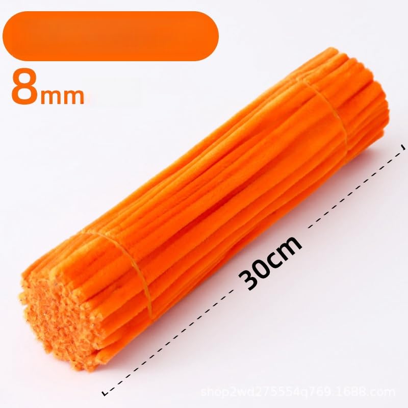 100 Pieces Pipe Cleaners Chenille Stem, Pastel Candy Color Pipe Cleaners Set for Pipe Cleaners DIY Arts Crafts Decorations, Chenille Stems Pipe Cleaners (Orange)