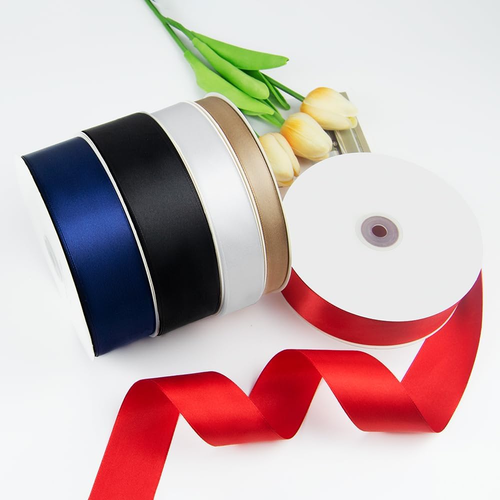 1-1/2" x 100 Yards Satin Ribbon - Light Blue Silk Ribbon with Spool - Ideal for Gift Wrapping, Floral Bouquets, Crafts, Wedding Party Decorations, Christmas and Sewing Projects