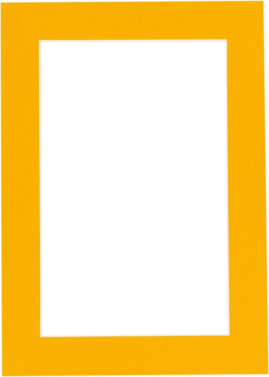 11x14 Mat Bevel Cut for 8.5x11 Photos - Acid Free Golden Orange Precut Matboard With Backing Board and Crystal Clear, Self Seal Photo Mat Bag - For Pictures, Photos, Framing - 4-ply Thickness