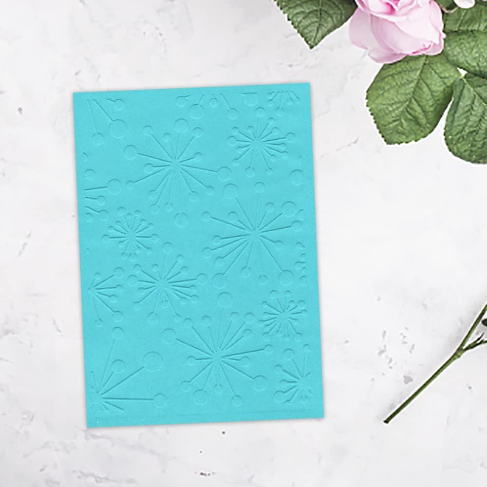 Hying 3-D Textured Impressions Background Embossing Folder, Line Dot Flower Pattern Plastic Embossing Folder Template for Card Making Scrapbooking Paper Craft Album Stamps DIY Décor