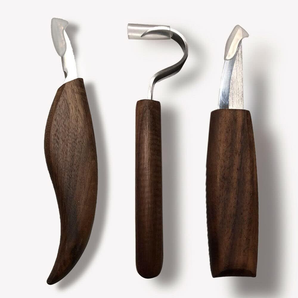 10Pcs Wood Carving Kit, Beginner Set With Resistant Gloves, Spoon & Whittling Knife, Sandpaper for Woodworking