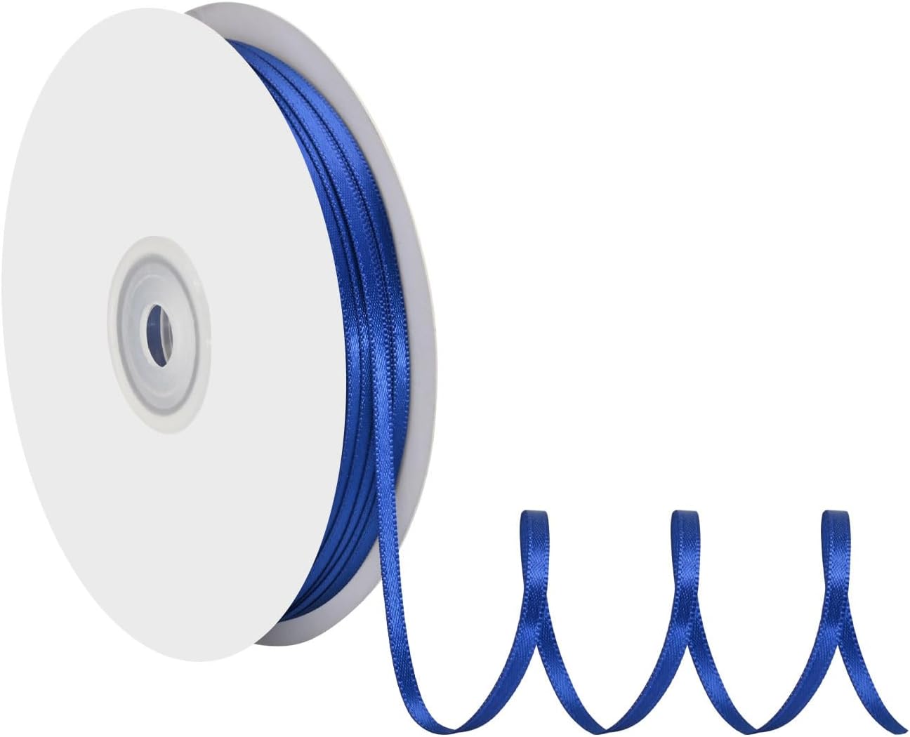 1/8" X 100 Yards Cobalt Blue Satin Thin Ribbon Solid Color Double Faced Ribbons Perfect for Crafts Wedding Decor Bow Making Arts Sewing and More