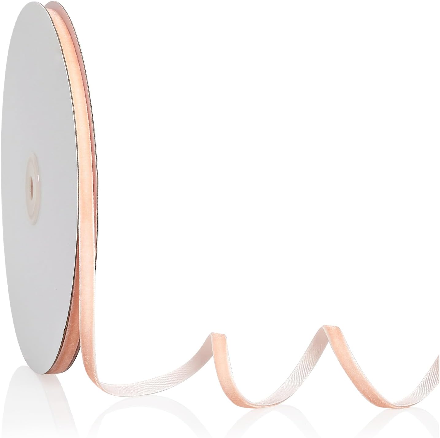 1/4" X 20 Yards Peach Velvet Ribbon for Christmas Tree Wreath Decoration Handmade Crafts Ornaments Gift Wrapping & Bow Making