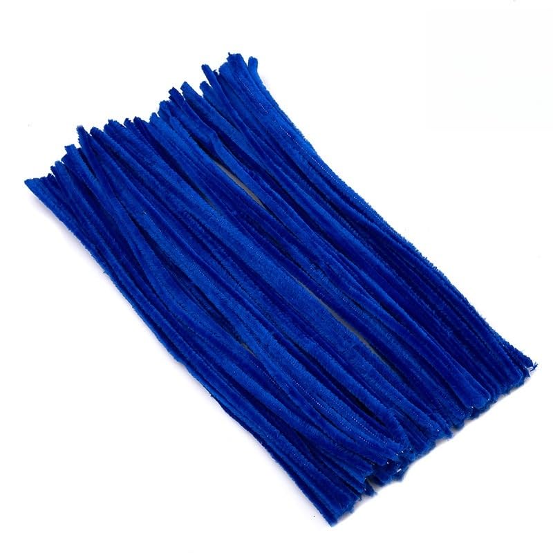 100 Pieces Pipe Cleaners Chenille Stem, Royal Blue Pipe Cleaners Set for Pipe Cleaners DIY Arts Crafts Decorations, Chenille Stems Pipe Cleaners (Royal Blue)