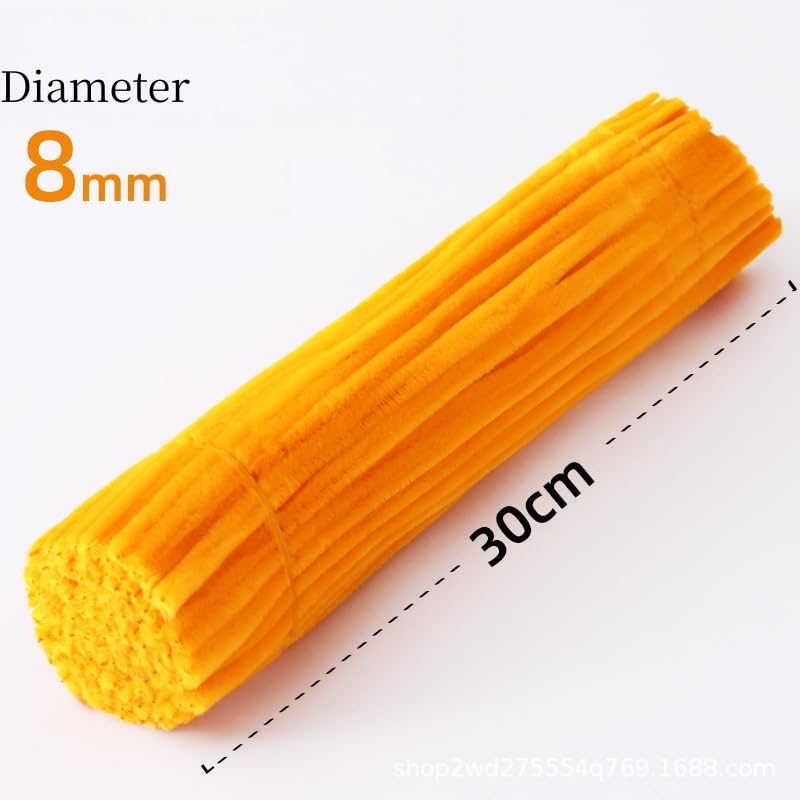 100 Pieces Pipe Cleaners Chenille Stem, Pumpkins Color Pipe Cleaners Set for Pipe Cleaners DIY Arts Crafts Decorations, Chenille Stems Pipe Cleaners (Gold)