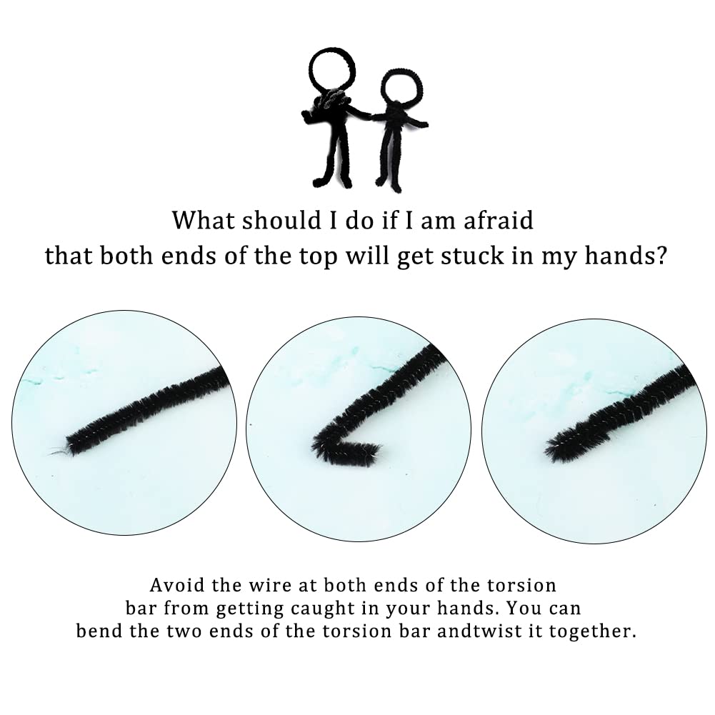 110 PCS Black Pipe Cleaners - Bulk Art & Craft Pipe Cleaners Chenille Stem for Creative Home Decoration and Arts Crafts