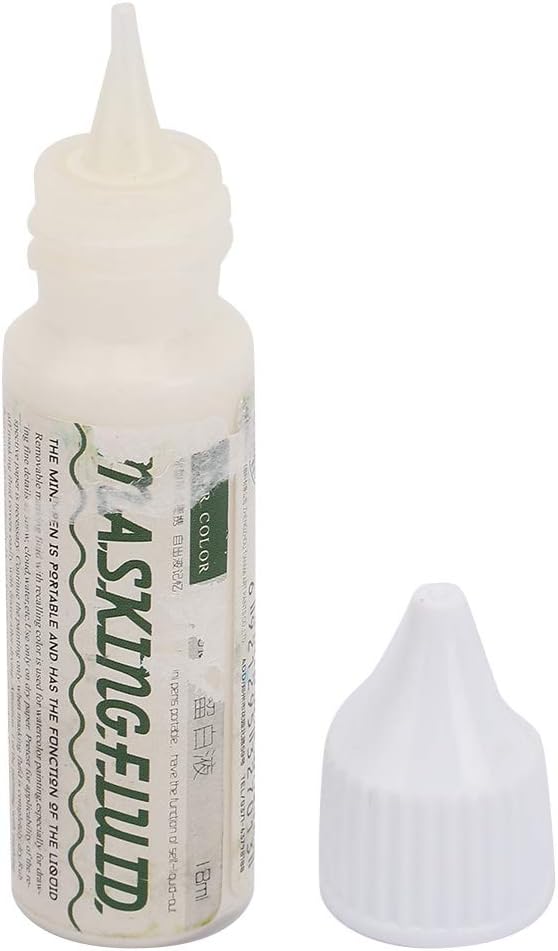 Hztyyier Pigment Covering Liquid, Watercolor White Liquid Art Masking Fluid for Watercolor Painting and Various Art Projects (18ml)