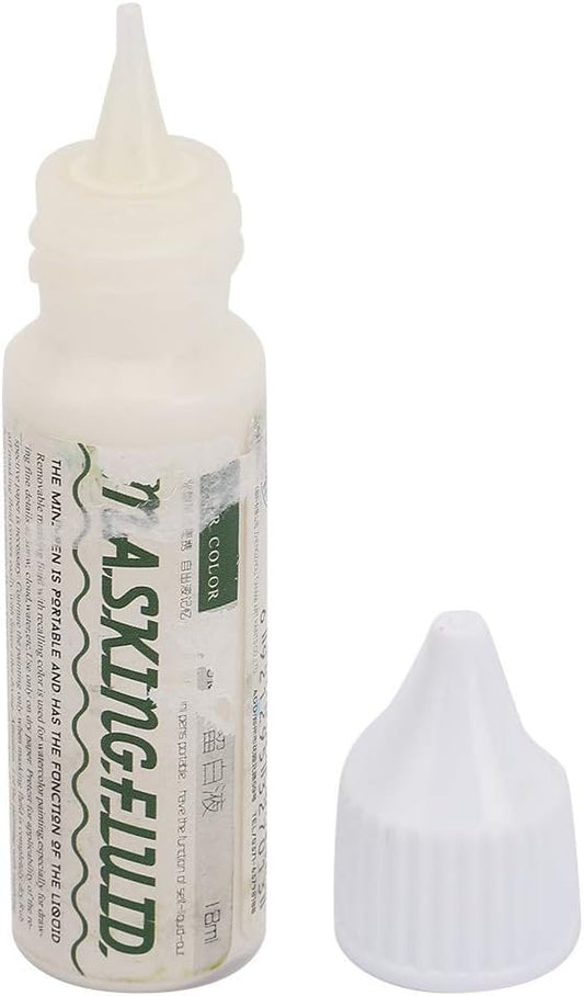 Hztyyier Pigment Covering Liquid, Watercolor White Liquid Art Masking Fluid for Watercolor Painting and Various Art Projects (18ml)