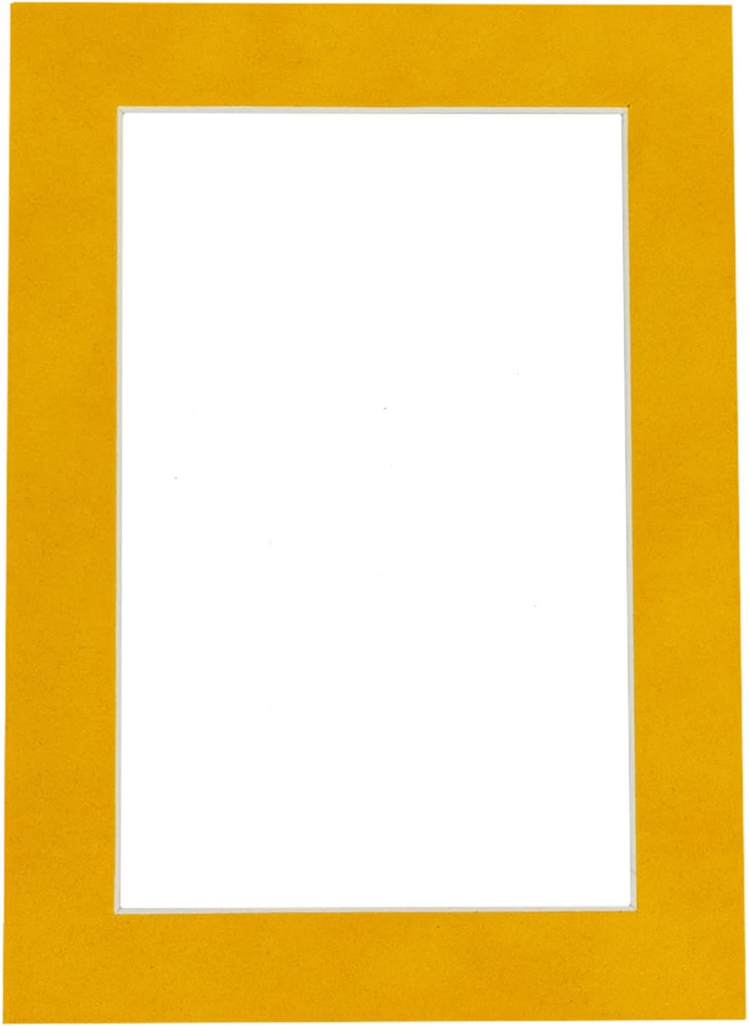 11x14 Mat Bevel Cut for 8.5x11 Photos - Acid Free Bright Yellow Precut Matboard With Backing Board and Crystal Clear, Self Seal Mat Bag - For Pictures, Framing - 4-ply Thickness