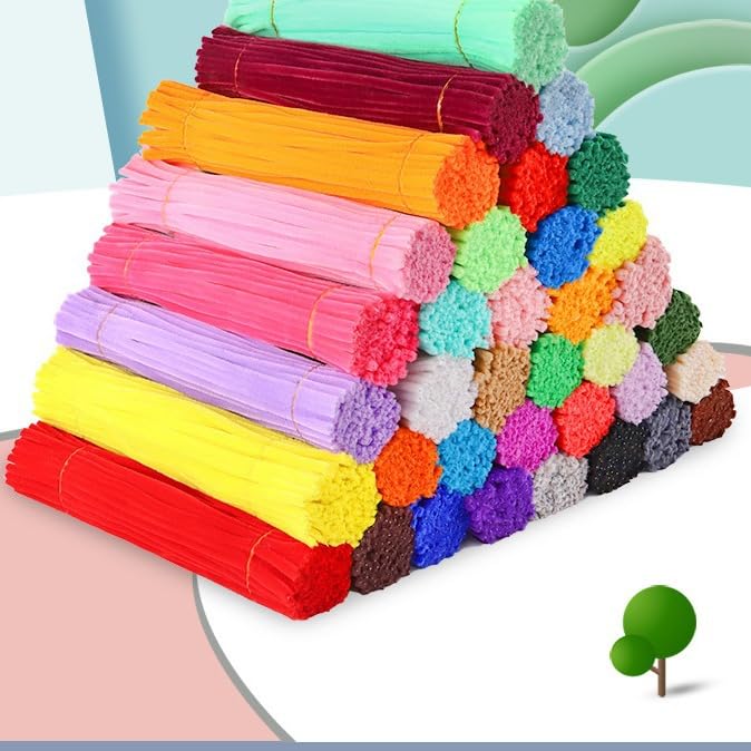 100 Pieces Pipe Cleaners Chenille Stem, Pastel Candy Color Pipe Cleaners Set for Pipe Cleaners DIY Arts Crafts Decorations, Chenille Stems Pipe Cleaners (Light Purple)