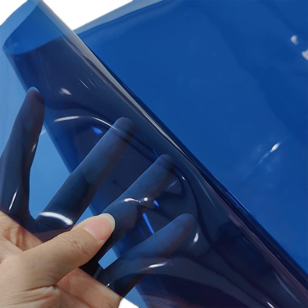 HYANG Navy Transparent PVC Super Clear Holographic Vinyl Faux Leather Sheets 1 Roll 12" x 47" (30cm x 120cm) for DIY Bows Earrings Bags DIY Crafts Making