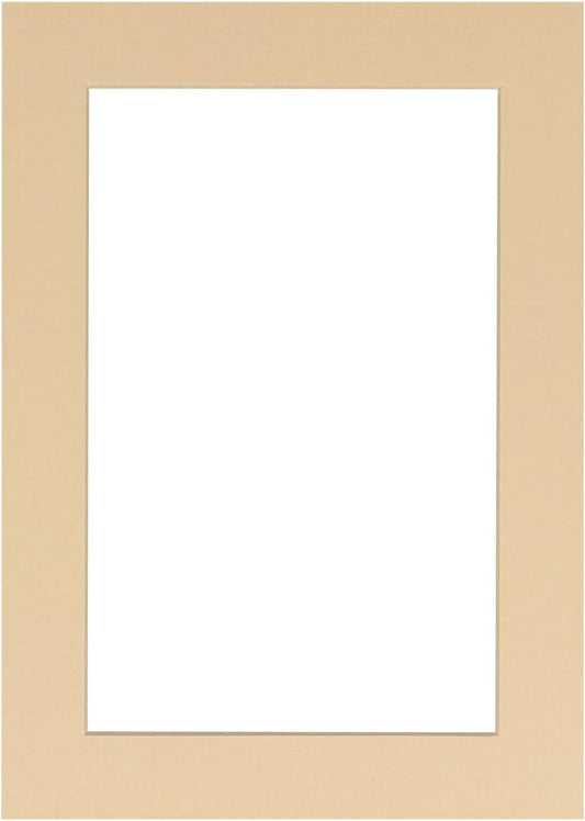 11x14 Mat Bevel Cut for 8.5x11 Photos - Acid Free Beige Precut Matboard - For Pictures, Photos, Framing - 4-ply Thickness