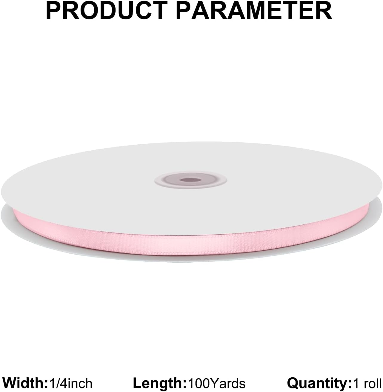 1/4" X 100 Yards Pearl Pink Satin Thin Ribbon Solid Color Double Faced Ribbons Perfect for Crafts Wedding Decor Bow Making Arts Sewing and More