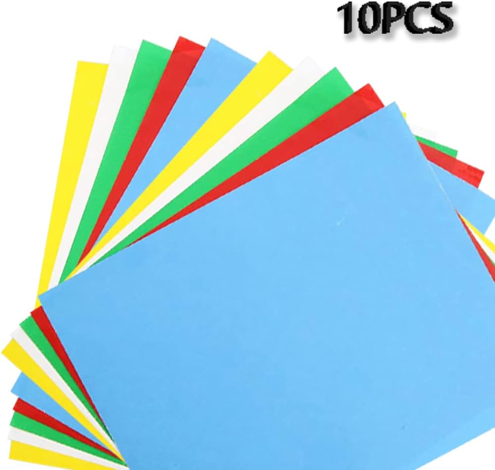10 Pcs Transfer Paper, Carbon Transfer Paper 11x9Inch, Carbon Water-Soluble Tracing Paper Transfer Pattern on Cross Stitch Cloth, Canvas, Wood for Home Sewing(Blue, White, Green, Red, Yellow)