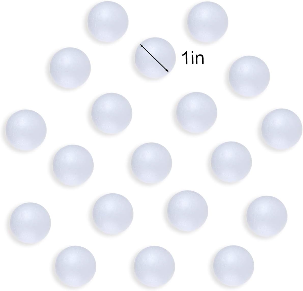 100PCS 1 Inch White Foam Balls Polystyrene Craft Balls Foam Balls for Art, Craft, Household, School Projects and Christmas Easter Party Decorations