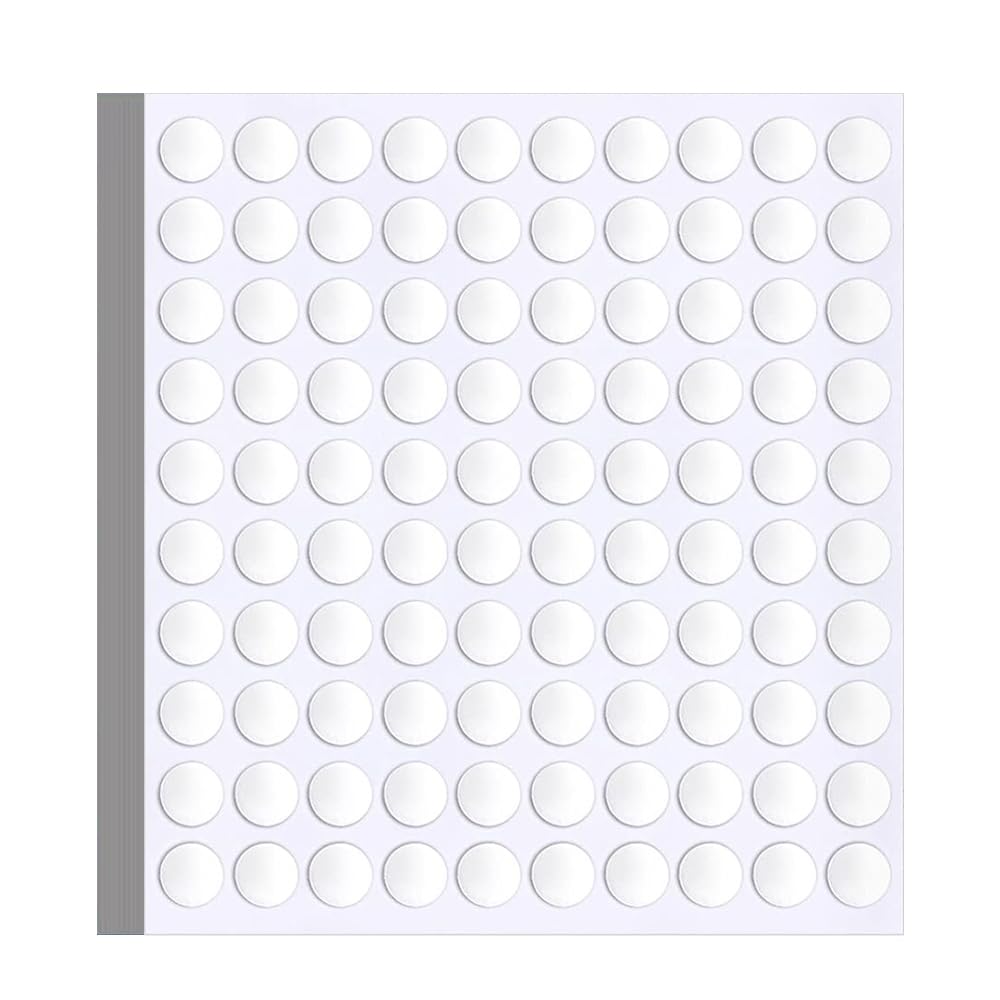 1000 Pcs False Tip Double Sided Adhesive Dots, 8mm/0.31" Pre-Cut Removable Round Putty, Waterproof Tapes No Trace Sticky Putty for Nail Art Holder and Festival Decoration