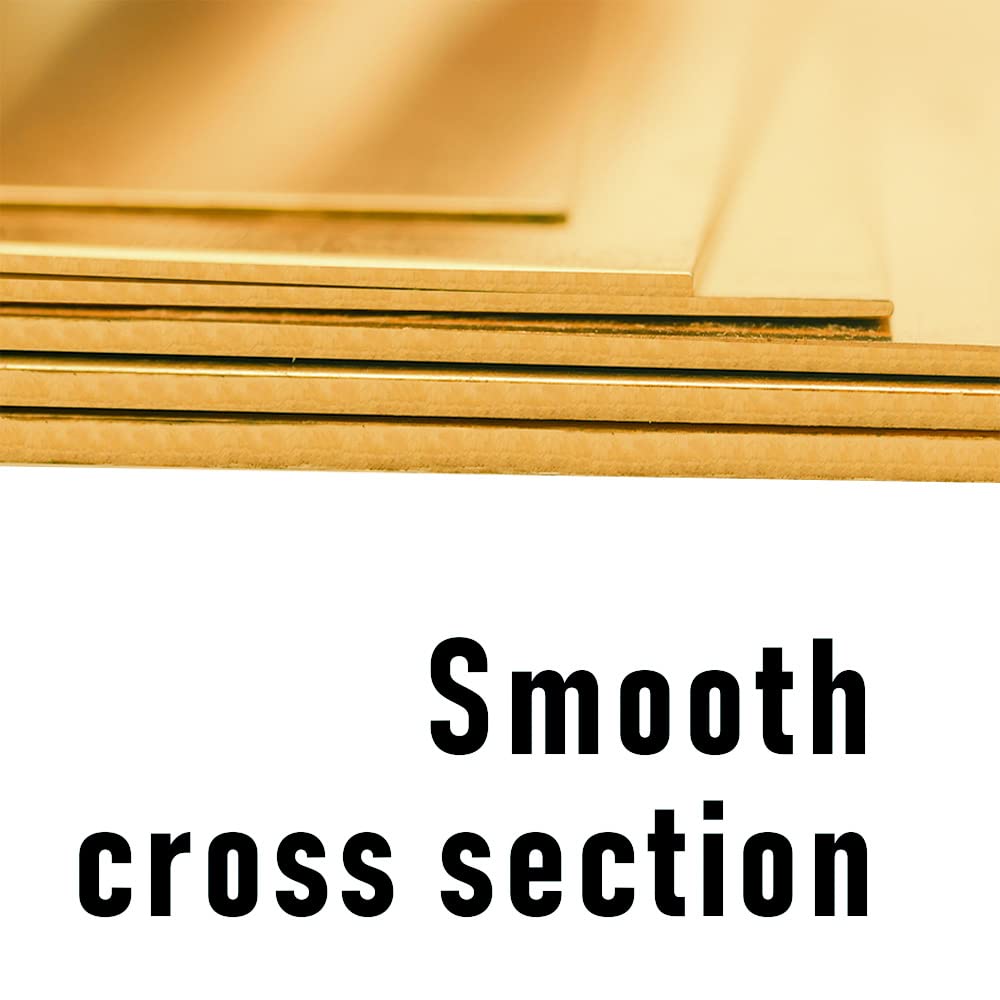 10 Gauge Brass Sheet，H62 Brass Plates Metal 0.098" Thickness x 3.9" Width x 3.9" Lenght, for Models, Crafts, Repairs, Electrical, 2Pcs