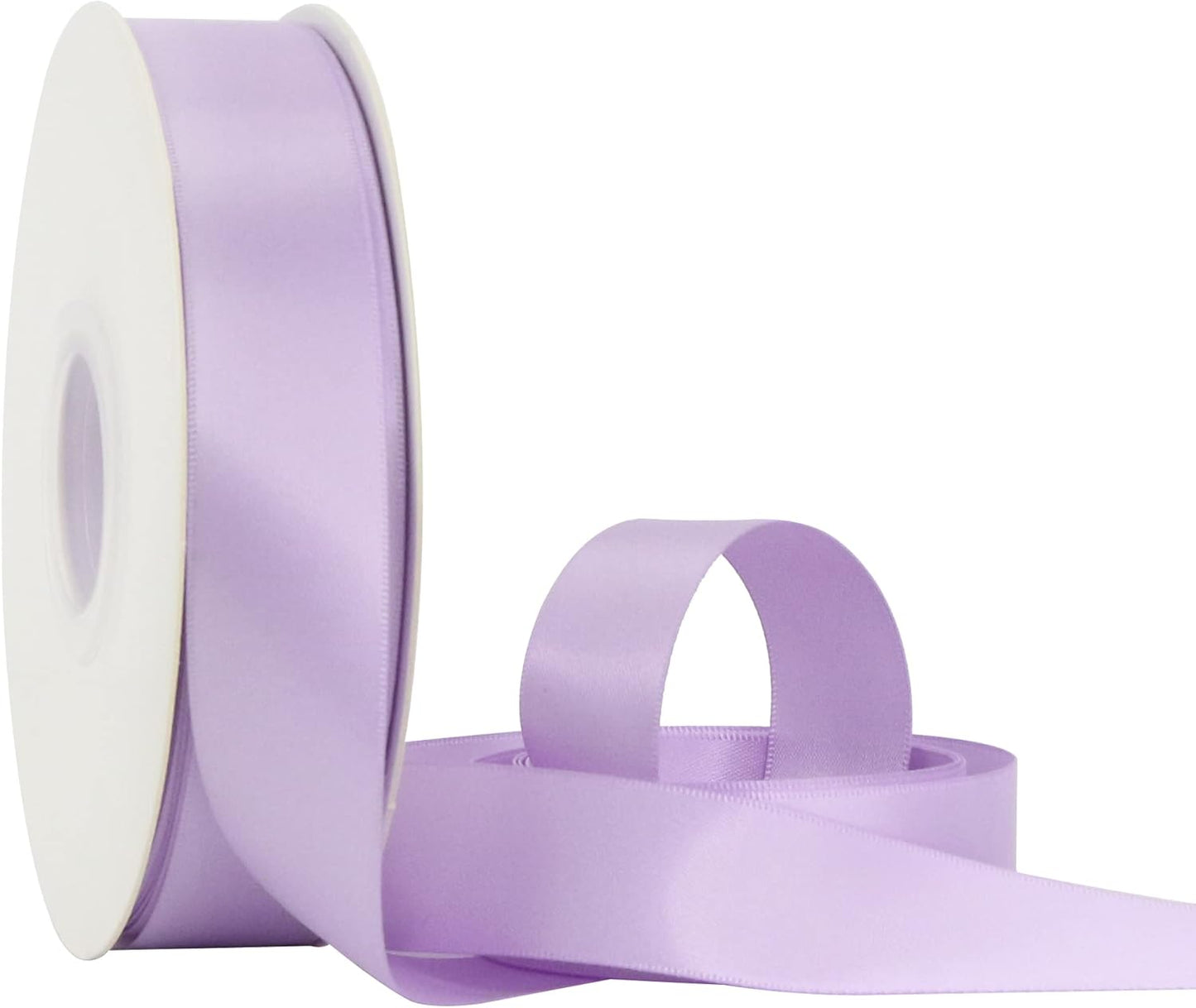 HUIHUANG Light Purple Ribbon Lavender Satin Ribbon 50 Yards Double Face Silk Satin Ribbons for Easter Day Gift Basket Gift Wrapping Wreath Bows Making Wedding Floral Bouquet Invitation Decor
