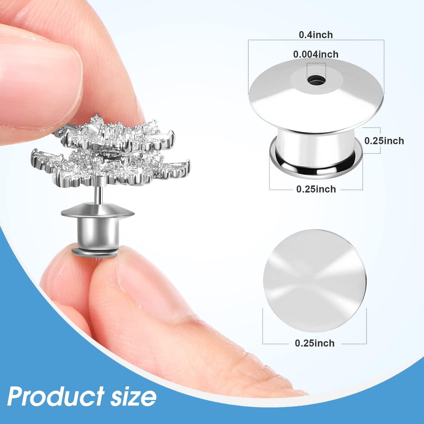 100PCS Metal Pin Backing for Brooch Enamel Lapel Pin Lock Keeper Clasp