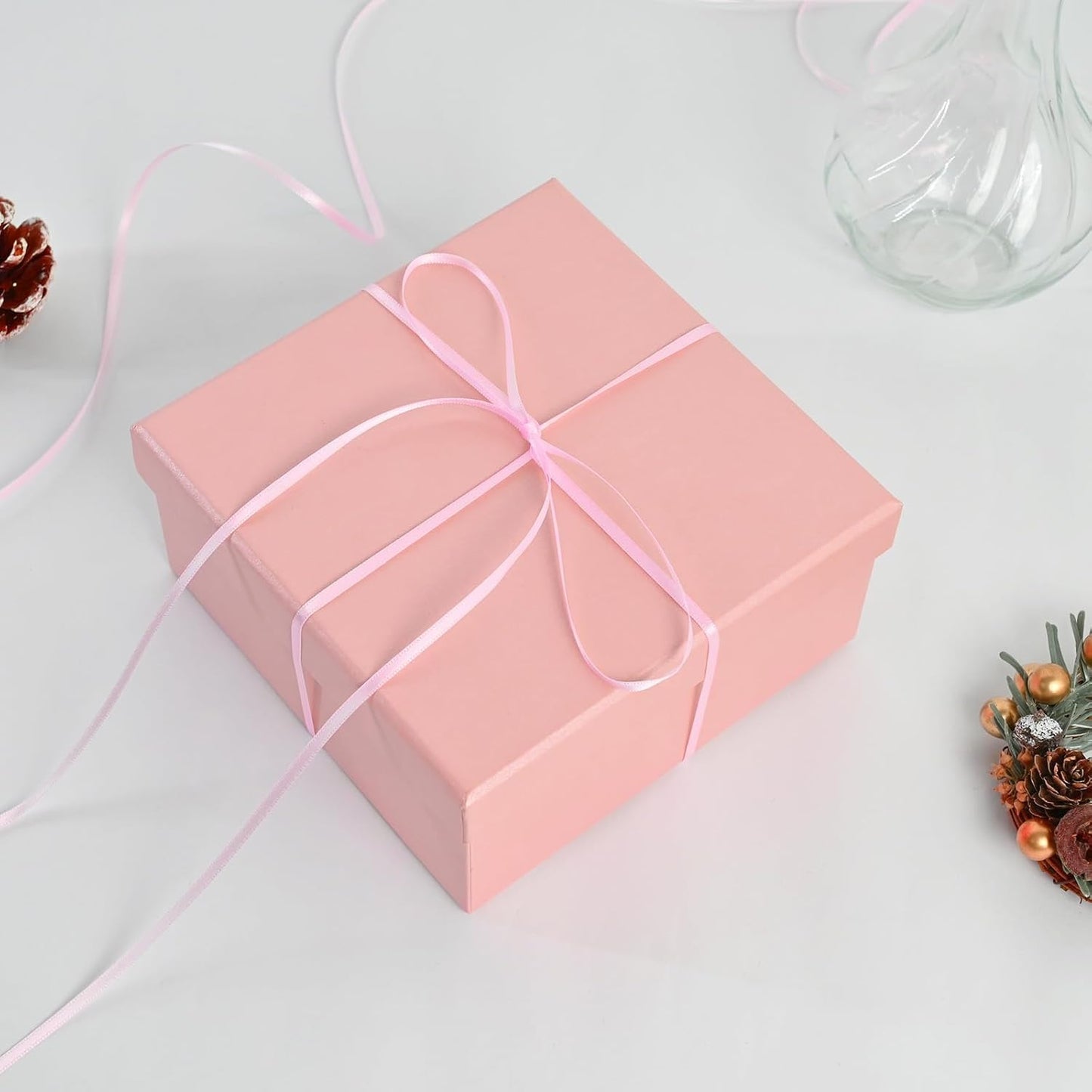 1/8" X 100 Yards Pearl Pink Satin Thin Ribbon Solid Color Double Faced Ribbons Perfect for Crafts Wedding Decor Bow Making Arts Sewing and More