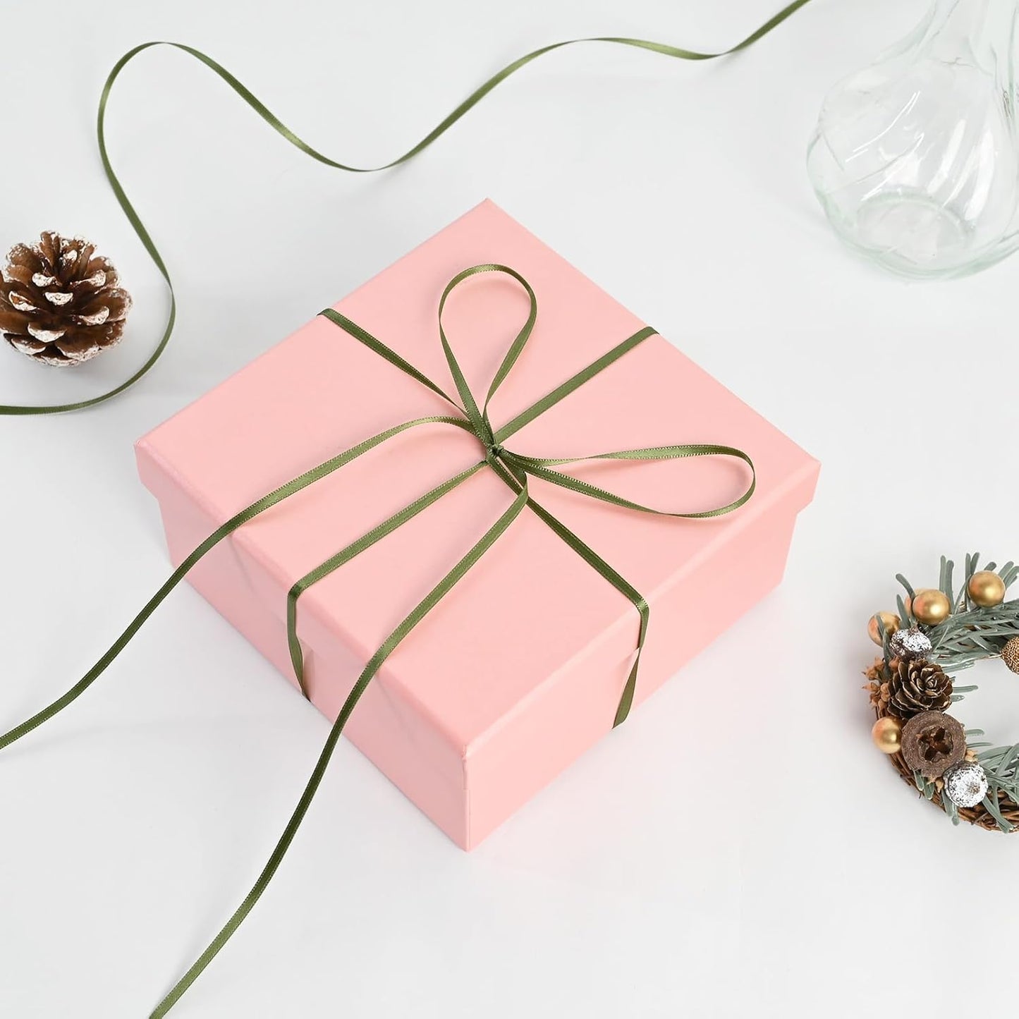 1/8" X 100 Yards Moss Satin Thin Ribbon Solid Color Double Faced Ribbons Perfect for Crafts Wedding Decor Bow Making Arts Sewing and More