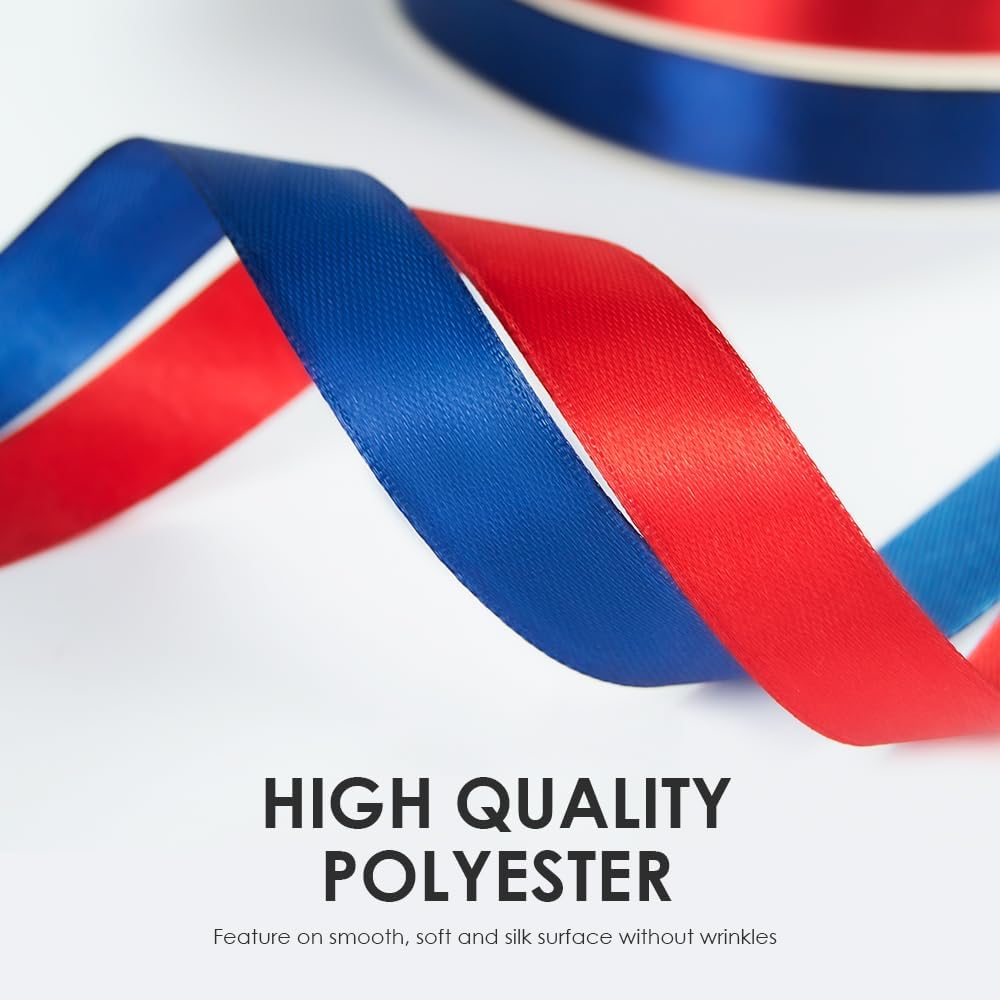 1-1/2" Wide x 100 Yards Single Faced Polyester Royal Blue Satin Ribbon, Perfect for Wedding, Gift Wrapping, Bow Making & Other Projects (Royal Blue)