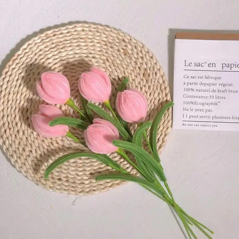 100 Pieces Pipe Cleaners Chenille Stem, Pastel Pink Color Pipe Cleaners Set for Pipe Cleaners DIY Arts Crafts Decorations, Chenille Stems Pipe Cleaners (Pink)