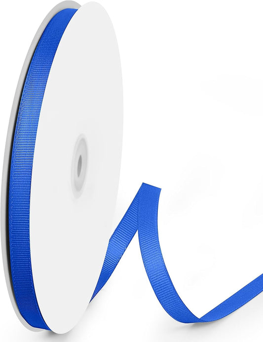 100 Yards 3/8 inch Grosgrain Ribbon, Solid Color Fabric Ribbon Perfect for Gift Wrapping, Wedding, Handmade Bows, Floral Bouquets and Party Decoration(Royal Blue)