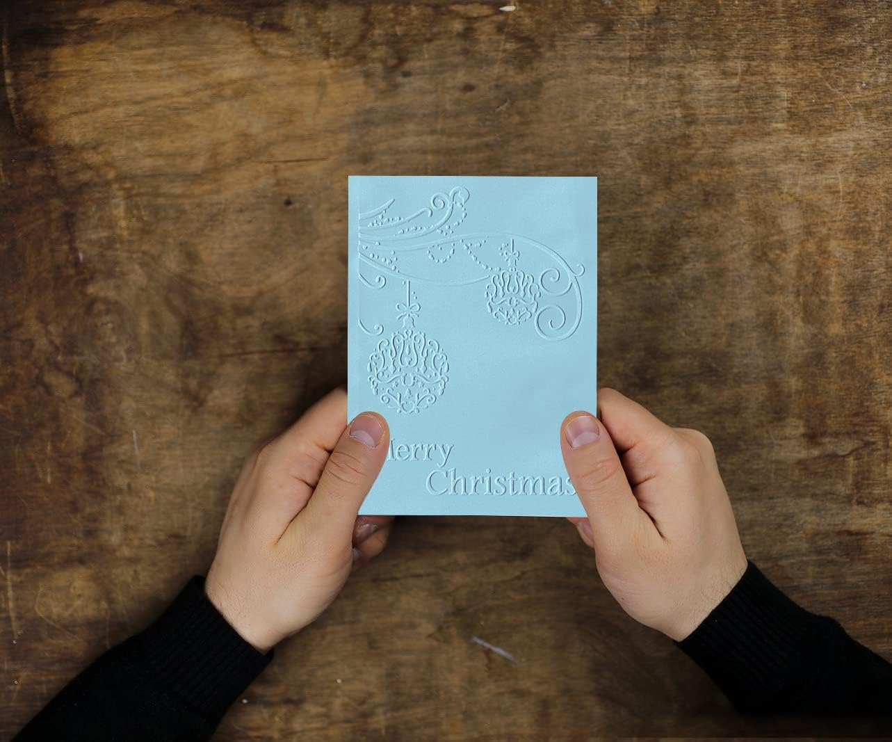 Hying 3-D Textured Impressions Background Embossing Folder, Christmas Ball Pattern Plastic Embossing Folder Template for Card Making Scrapbooking Paper Craft Album Stamps DIY Décor