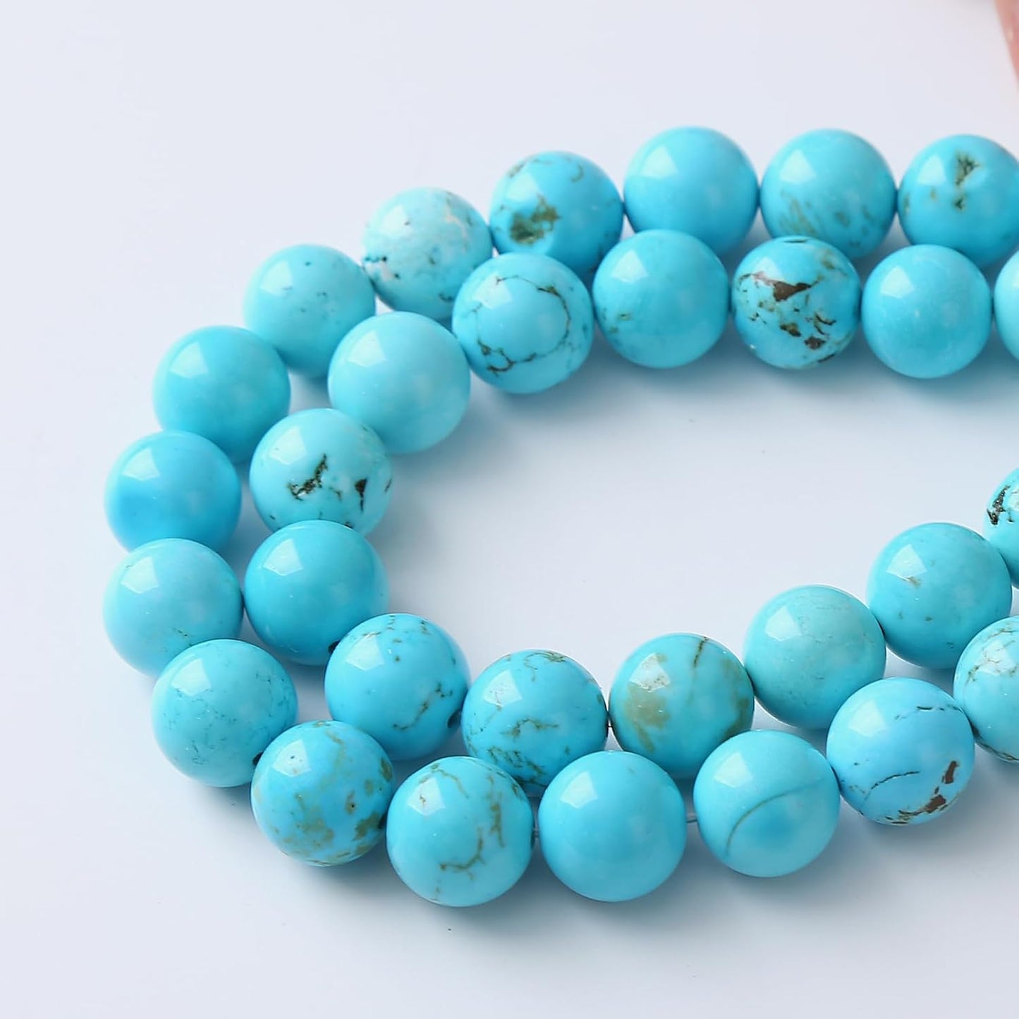 10mm 36pcs A+ Natural Blue Turquoise Beads Round Spacer Loose Stone Beads for Jewelry Making DIY Bracelet Necklace Accessories