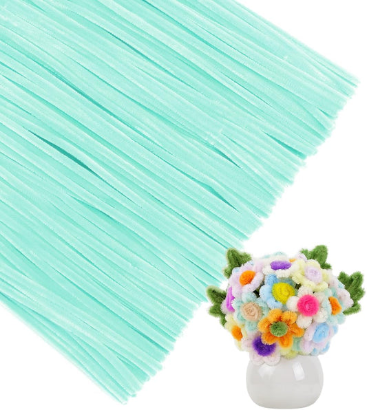 IOOLEEM Pipe Cleaners, 200pcs Light Green, Flower Making Arts and Craft Supplies, Ideas for Art Project Activity.
