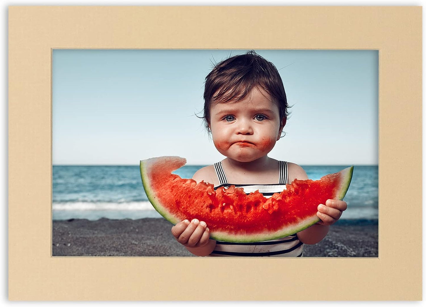 11x14 Mat Bevel Cut for 8.5x11 Photos - Acid Free Beige Precut Matboard - For Pictures, Photos, Framing - 4-ply Thickness