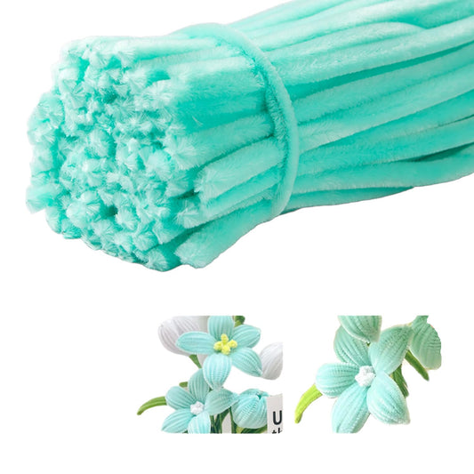 100 Pieces Pipe Cleaners Chenille Stem, Pastel Candy Color Pipe Cleaners Set for Pipe Cleaners DIY Arts Crafts Decorations, Chenille Stems Pipe Cleaners (Light Green)