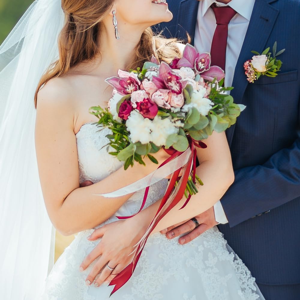 1-1/2" Width x 50 Yards Satin Fabric Ribbon, White Ribbon Perfect for DIY Bows, Swags, Gift Wrapping, Craft, Flower Bouquet，Christmas and Party Decoration