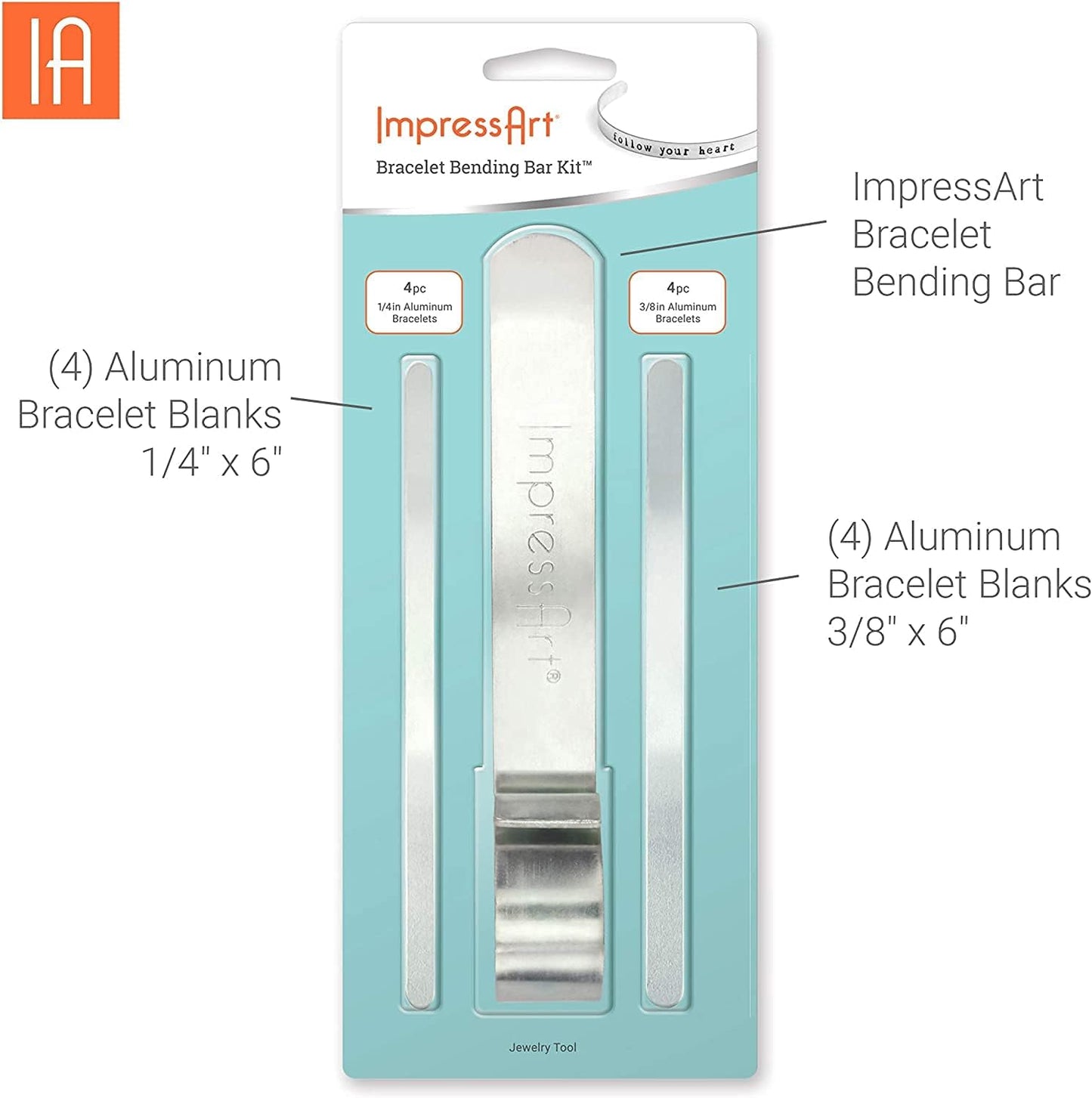 ImpressArt - Metal Stamping Kit, Includes All Essential Metal Stamping Tools for Jewelry Making and DIY Hand Stamping Custom Made Projects (Bridgette, Deluxe Bracelet Bending Kit)