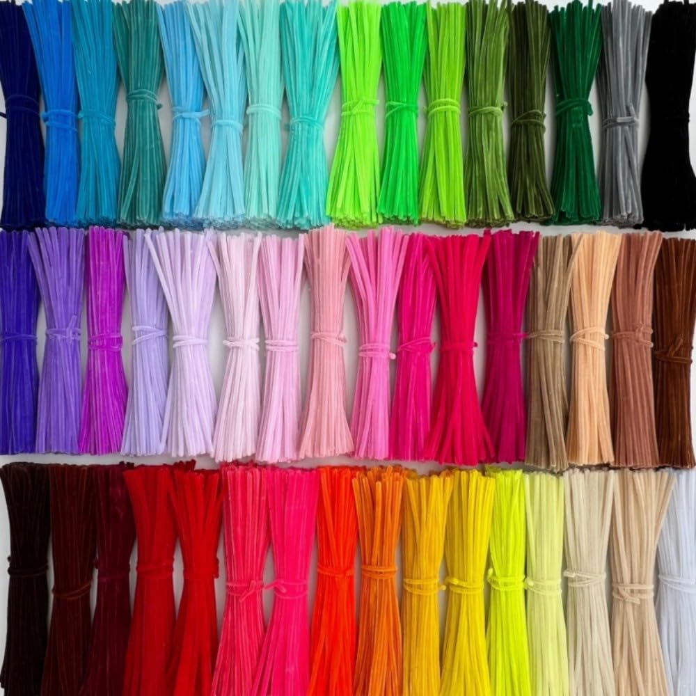 100 Pieces Pipe Cleaners Chenille Stem, Pastel Candy Color Pipe Cleaners Set for Pipe Cleaners DIY Arts Crafts Decorations, Chenille Stems Pipe Cleaners (Rose red)