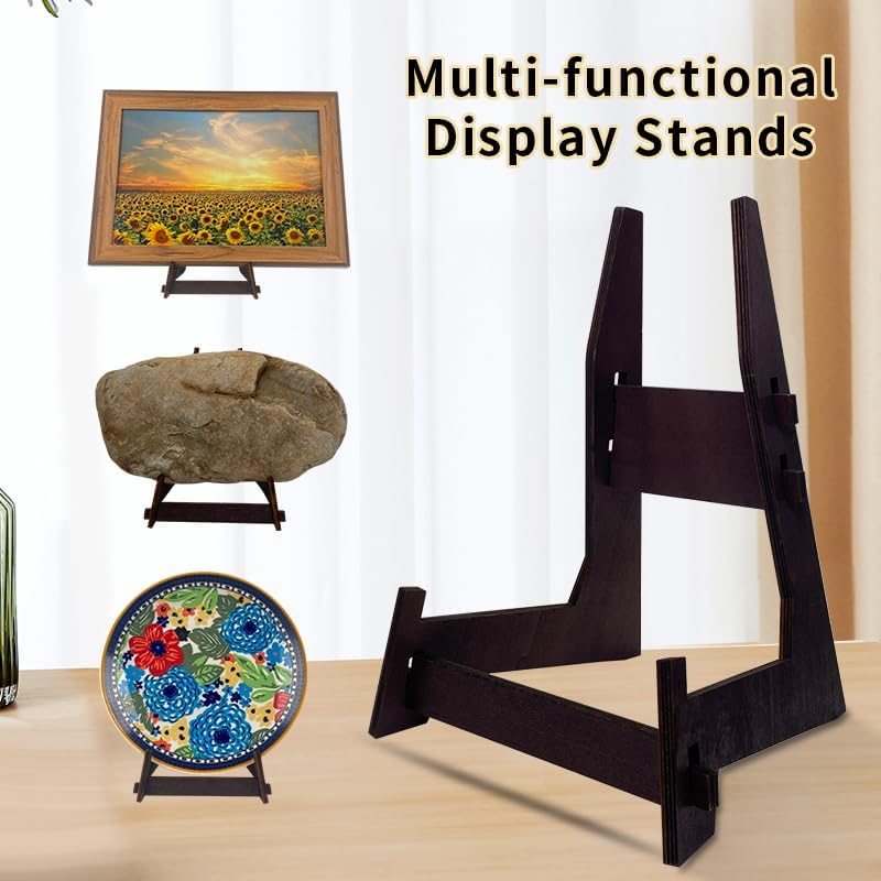 1 Pack 13 Inch Plate Stand, Wooden Display Stand Plate Stands for Display Decorative Picture Frame Stand, Easel Display Stand,Book Display Stand, Plate Holder Display Stand (13 Inch-1PCS)