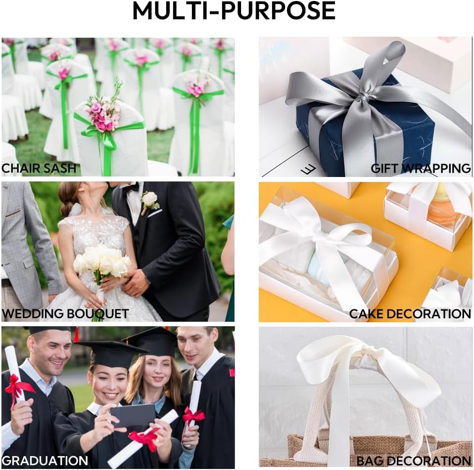 1 Inch 100 Yards Satin Ribbon Dark Blue, Solid Color Fabric Ribbon for Gift Wrapping, Wedding, Polyester Gift Ribbon for Birthday Party Decoration, Craft, Hair, Floral, Sewing