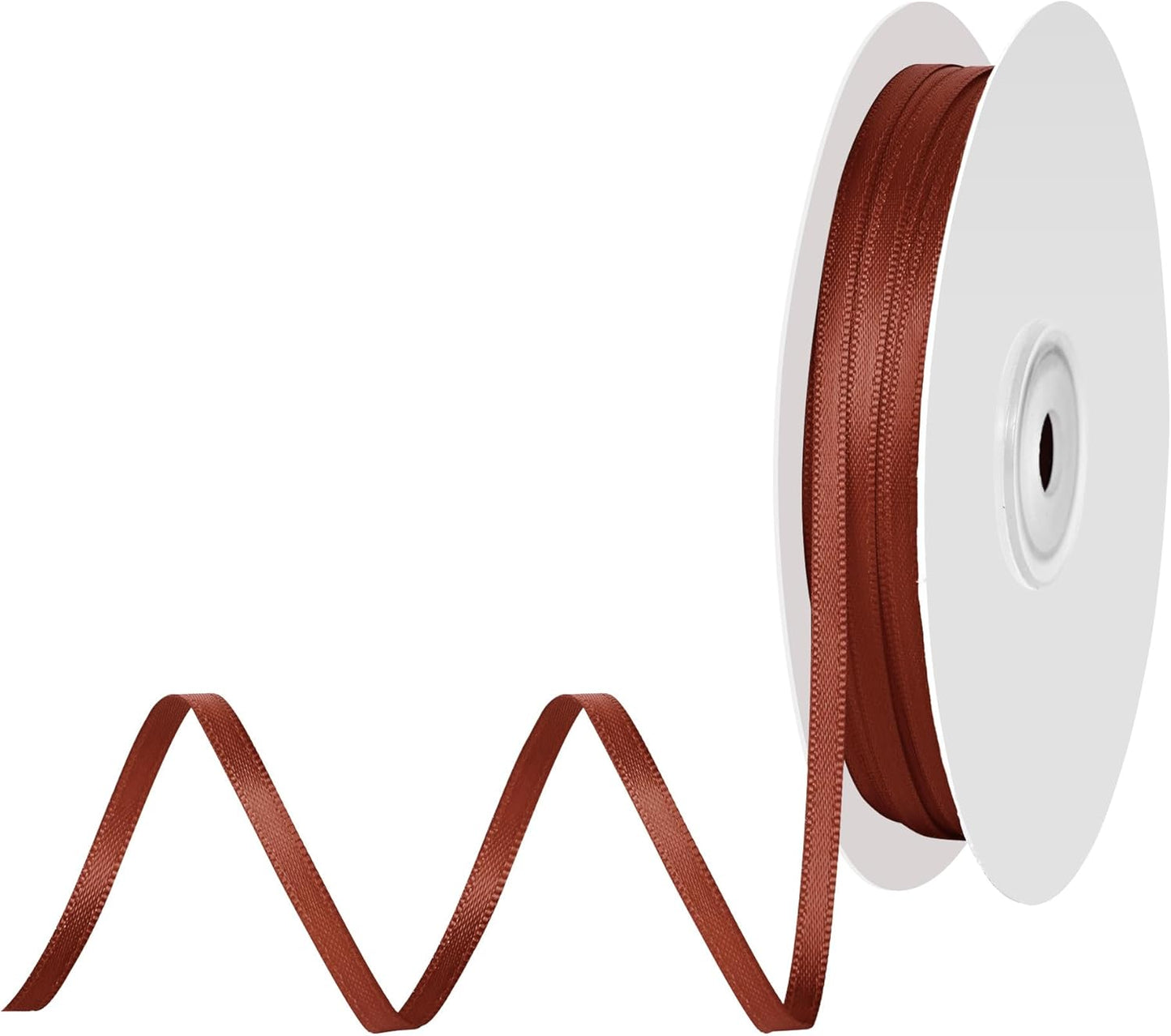 1/8 Inch X 100 Yards Rust Satin Thin Ribbon Solid Color Double Faced Ribbons Perfect for Crafts Wedding Decor Bow Making Arts Sewing and More