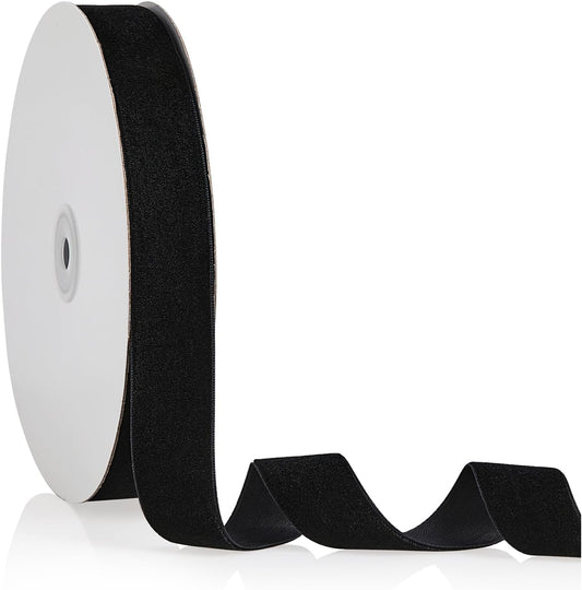 1" X 20 Yards Black Velvet Ribbon for Christmas Tree Wreath Decoration Handmade Crafts Ornaments Gift Wrapping & Bow Making