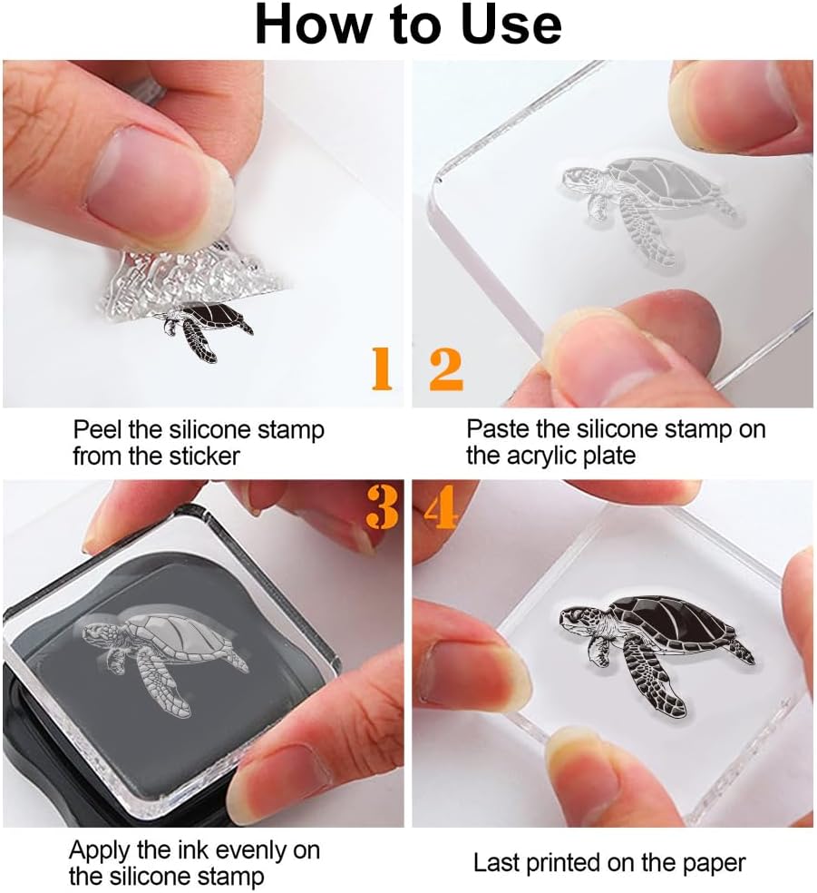 11.7 x 8.3 inch Sea Turtle Clear Stamps for Card Making Marine Organism Rubber Stamps Background Stamps for Card Making Holiday DIY Handmade Decoration Scrapbooking journaling Stamps