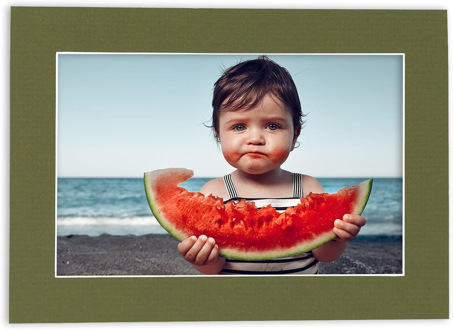 11x14 Mat for 8.5x11 Photo - Precut Dill Green Picture Matboard for Frames Measuring 11 x 14 Inches - Bevel Cut Matte to Display Art Measuring 8.5 x 11 Inches - Acid Free Pack of 100 MATS