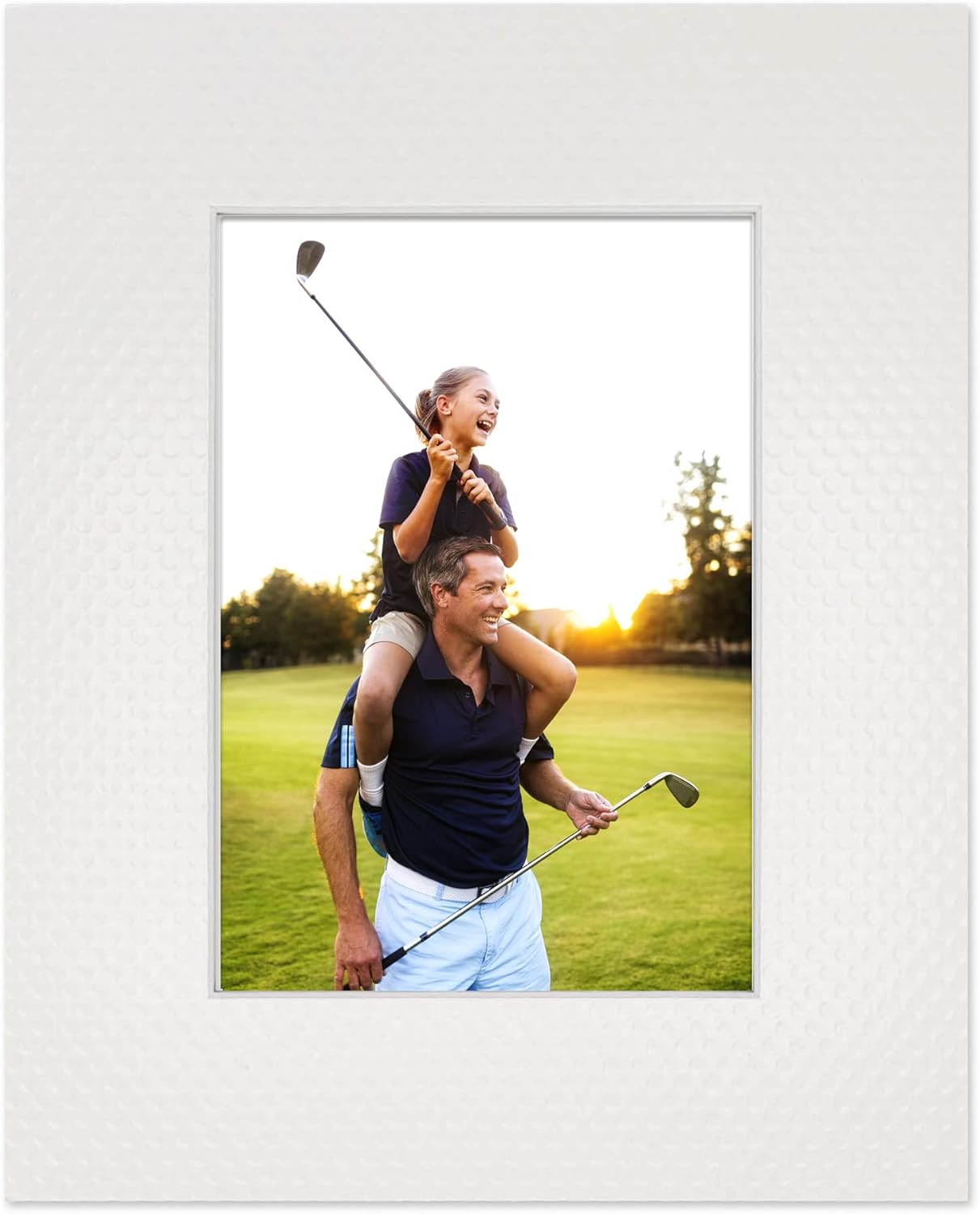 11x14 Mat Bevel Cut for 8.5x11 Photos - Acid Free Golf Ball Texture Precut Matboard - For Pictures, Photos, Framing - 4-ply Thickness