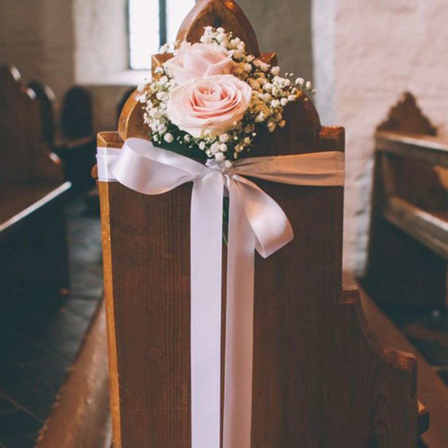 1/8" X 100 Yards Lt Pink Satin Thin Ribbon Solid Color Double Faced Ribbons Perfect for Crafts Wedding Decor Bow Making Arts Sewing and More