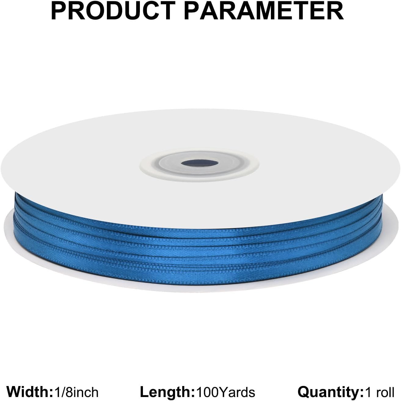 1/8" X 100 Yards Royal Blue Satin Thin Ribbon Solid Color Double Faced Ribbons Perfect for Crafts Wedding Decor Bow Making Arts Sewing and More